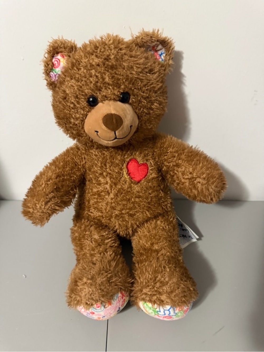 Build-A-Bear Hearts 'n' Hugs Teddy Bear Brown Plush with Doodle Paws 16"